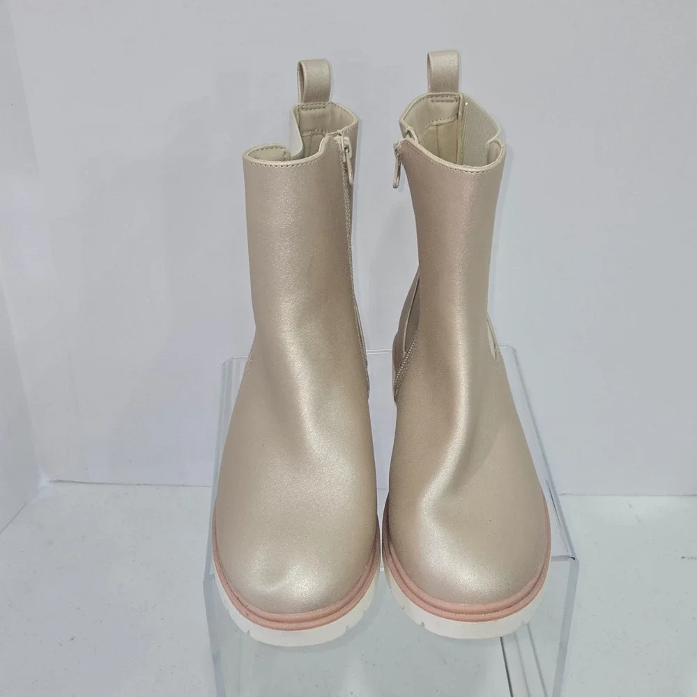 Art Class Girls Size 5 Champagne Gold Shimmer Chelsea Boots F16751283 093120374